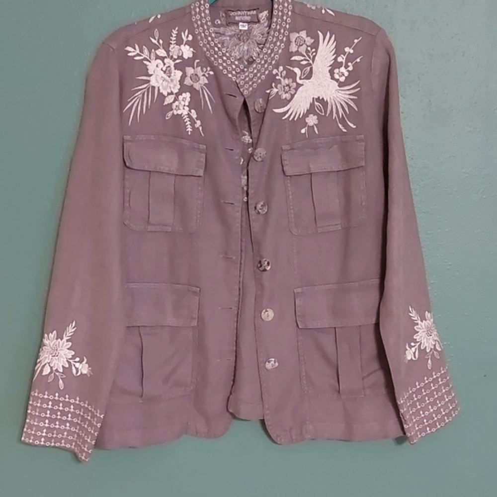 Johnny Was Oleander Linen Jacket - Picture 5 of 8